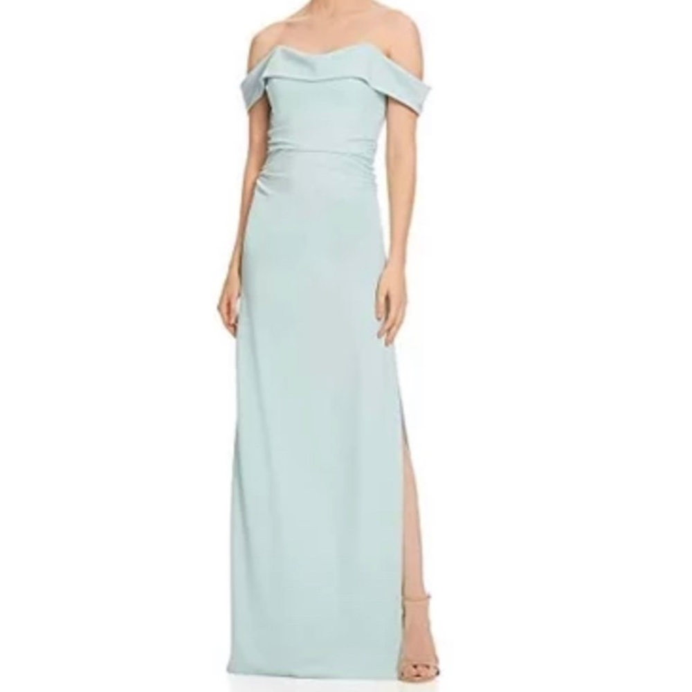 NWT - HALSTON Off Shoulder Draped Gown